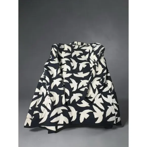 Yves Saint Laurent Vintage With Rive Gauche Black White Bird Pattern Cardigan - Picture 6 of 7